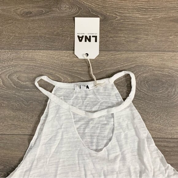 Revolve LNA Cut Out Bib Tank Top Sleeveless Cotton White Size Small - Picture 9 of 11
